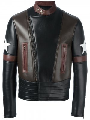 Байкерская куртка с заплатками в виде звезд Givenchy. Цвет: черный