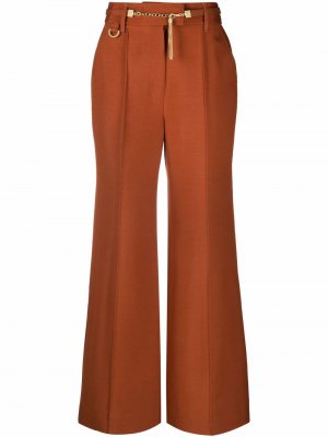 Расклешенные брюки строгого кроя ZIMMERMANN. Цвет: оранжевый