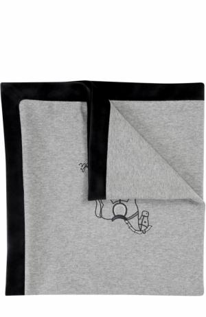 Одеяло с контрастной отделкой и вышивкой Aletta. Цвет: серый