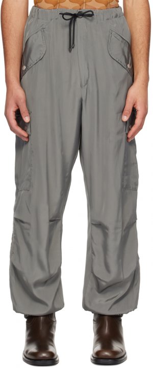 Серые брюки карго на кулиске Dries Van Noten