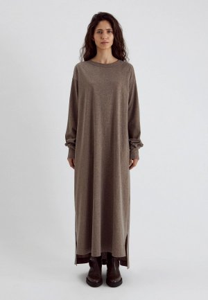 Платье Unique Fabric. Цвет: коричневый
