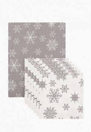 Набор кухонного текстиля Naturel Снежинка. Цвет: серый