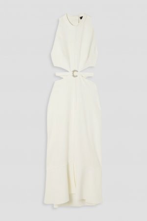 Платье миди из эластичного кади с декорированным вырезом , цвет Off-white Proenza Schouler