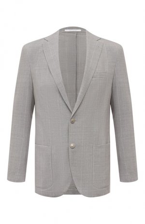 Шерстяной пиджак Eleventy. Цвет: серый