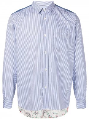 Multi-print long-sleeve cotton shirt Junya Watanabe MAN. Цвет: синий