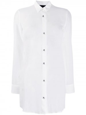 Полупрозрачная блузка Philipp Plein. Цвет: белый