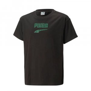 Подростковая футболка Downtown Logo Tee PUMA. Цвет: черный