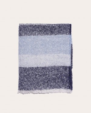 Женский шарф темно-синего цвета с потертостями. , темно-синий Naf
