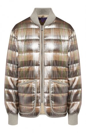 Куртка из смеси вискозы и шелка Ralph Lauren. Цвет: золотой