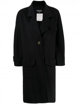 Кашемировое пальто 1994-го года Chanel Pre-Owned. Цвет: черный