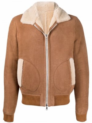 Куртка с контрастными вставками Balmain. Цвет: коричневый