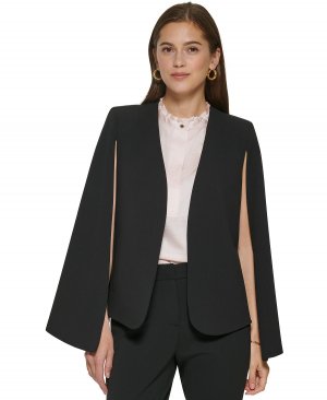 Женская куртка без воротника с открытым передом и рукавом-накидкой , черный DKNY