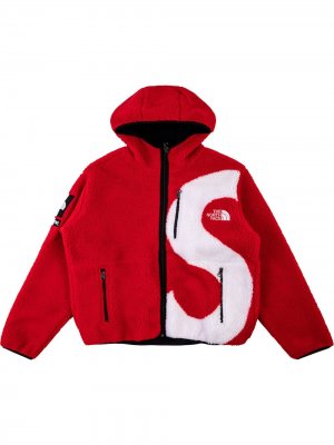 Куртка с логотипом из коллаборации North Face Supreme. Цвет: красный