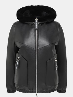 Куртка кожаная ORSA Couture. Цвет: черный