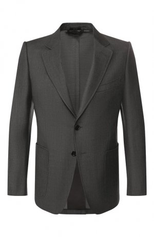 Пиджак из смеси шерсти и шелка Tom Ford. Цвет: серый