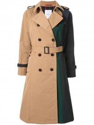 Деконструированное двубортное пальто Loveless. Цвет: коричневый