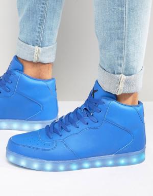 Высокие кроссовки с подсветкой LED Wize & Ope. Цвет: синий