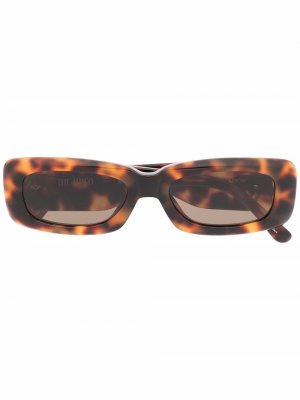 Солнцезащитные очки Minimarfa в массивной прямоугольной оправе The Attico. Цвет: коричневый