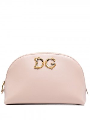 Косметичка с логотипом DG Dolce & Gabbana. Цвет: розовый
