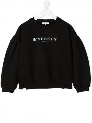 Толстовка с объемными рукавами и логотипом Givenchy Kids. Цвет: черный