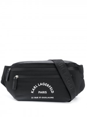 Поясная сумка с логотипом Karl Lagerfeld. Цвет: черный