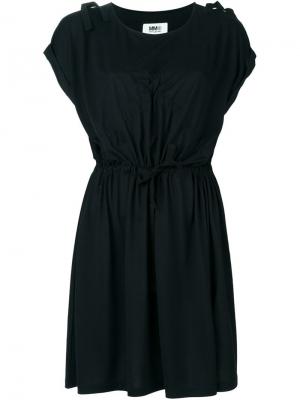 Платье с короткими рукавами Mm6 Maison Margiela. Цвет: чёрный