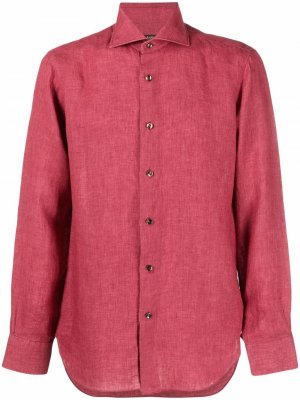 Pointed-collar button-up shirt Barba. Цвет: красный