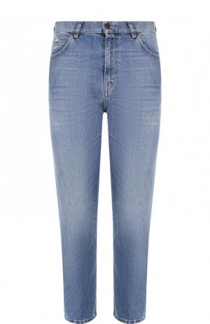 Укороченные джинсы прямого кроя с потертостями Stella McCartney. Цвет: синий