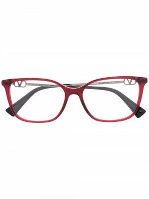 Очки в прямоугольной оправе Valentino Eyewear. Цвет: красный
