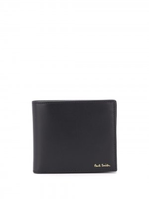 Складной бумажник с контрастными полосками на подкладке PAUL SMITH. Цвет: черный