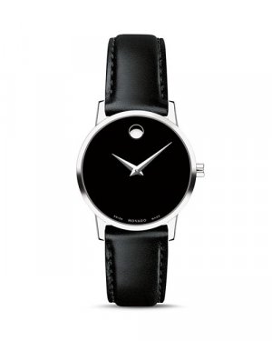 Часы Museum Classic с черным кожаным ремешком, 28 мм , цвет Black Movado