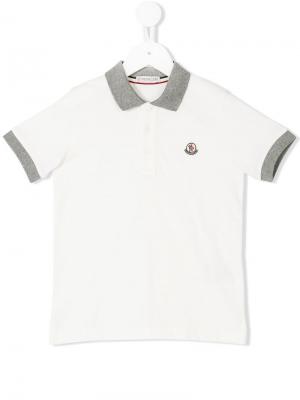 Рубашка-поло с заплаткой логотипом Moncler Kids