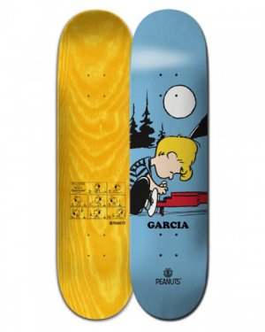 Дека для скейтборда Peanuts Schroeder X Nick Garcia 8.25 Element. Цвет: желтый,голубой
