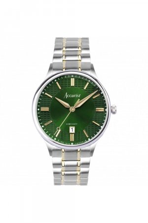 Классические мужские аналоговые кварцевые часы из нержавеющей стали - 73007 , зеленый Accurist