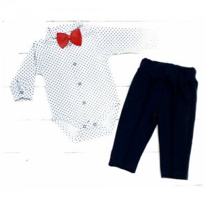 Комплект одежды алиса, размер 80, белый/синий АЛИСА. Цвет: синий/белый/красный