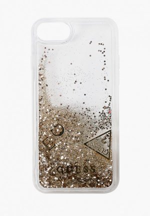 Чехол для iPhone Guess 7/8/SE 2020, Glitter Hard Gold. Цвет: прозрачный