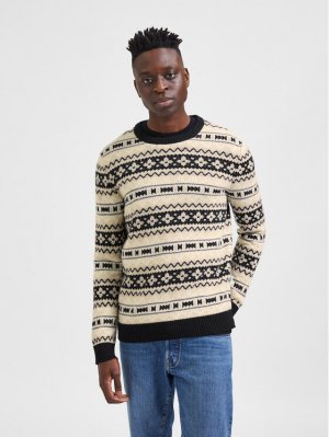 Пуловер свободного кроя Selected Homme, бежевый HOMME