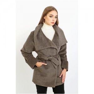 Пальто , размер 48/170, коричневый Lea Vinci. Цвет: коричневый