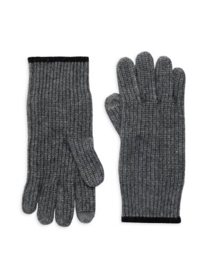 Ребристые перчатки из шерсти и кашемира , серый Saks Fifth Avenue