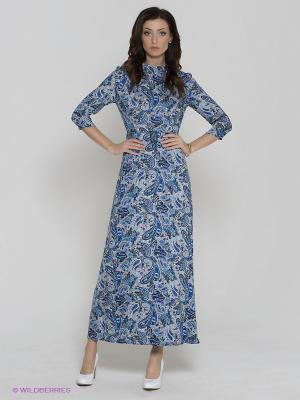 Платье Nastya Sergeeva by May Be. Цвет: темно-синий, бирюзовый, белый
