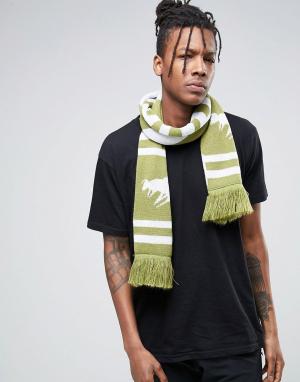 Вязаный шарф с шевронным узором Abuze London. Цвет: зеленый
