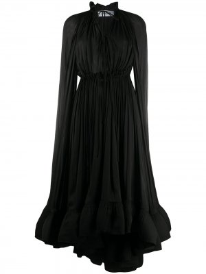 Вечернее платье с оборками и длинными рукавами LANVIN. Цвет: черный