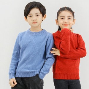 Свитер из 100% шерсти для мальчиков и девочек, зимний толстый теплый шерстяной пуловер, детский осенний джемпер, кашемировые свитера, вязаные топы VALIANLY