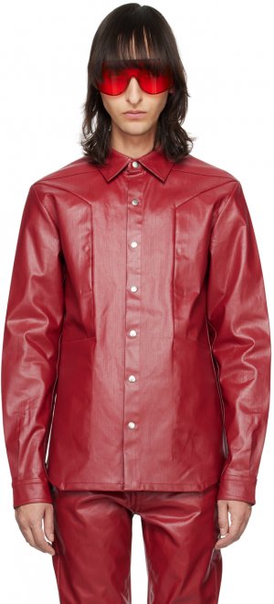Красная джинсовая рубашка с туманным карманом Rick Owens