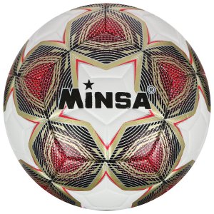 Мяч футбольный minsa, размер 5, pu, 430 г, 12 панелей, машинная сшивка MINSA