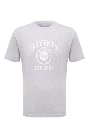 Хлопковая футболка Eleventy. Цвет: серый