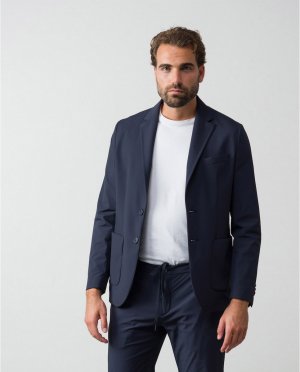 Мужской пиджак очень узкого кроя из технической ткани темно-синего цвета , темно-синий Etiem