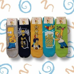 Женские носки , 5 пар, размер 36-41, мультиколор Simpsons. Цвет: голубой/желтый/бирюзовый/зеленый/белый