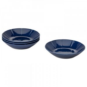 Тарелка для макарон СТРИММИГ из фарфора Sagi синего цвета 23 см IKEA