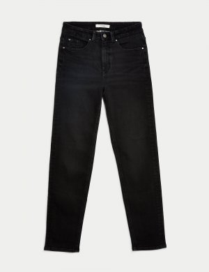 Прямые джинсы со средней посадкой Girlfriend , черный Per Una